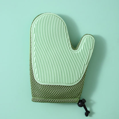 Guantes de Masaje de Silicona con Cepillo Para Quitar Pelo de Mascotas