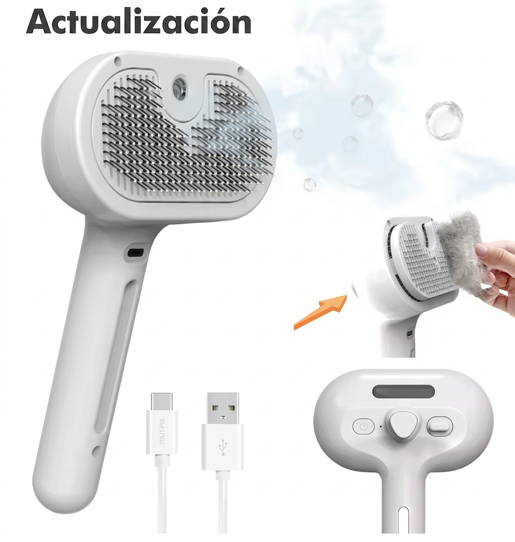 Cepillo rociador para pelo de mascotas