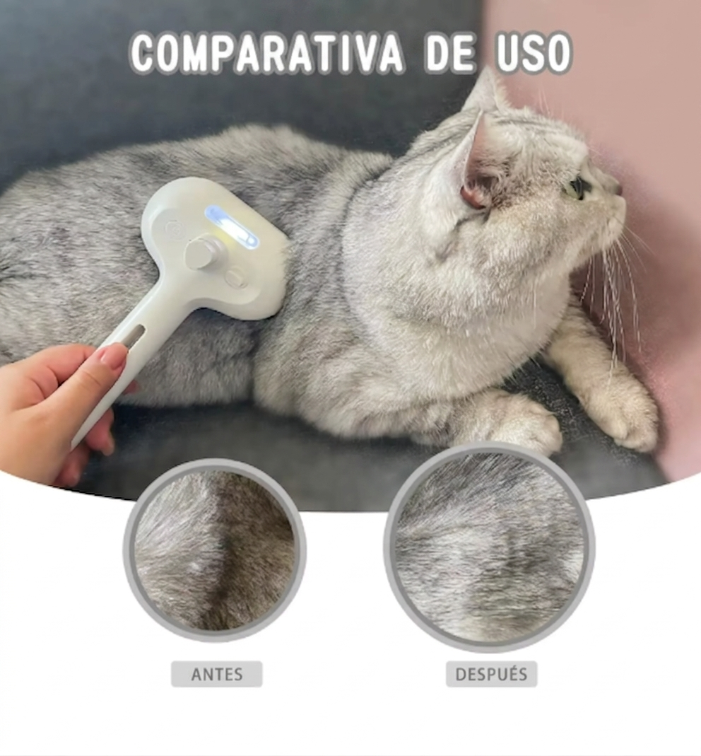 Cepillo rociador para pelo de mascotas