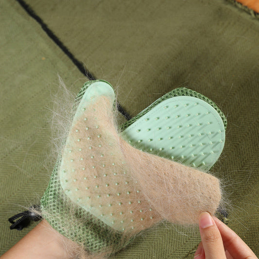 Guantes de Masaje de Silicona con Cepillo Para Quitar Pelo de Mascotas